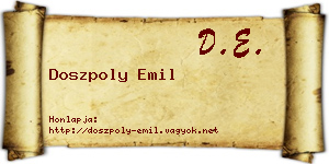 Doszpoly Emil névjegykártya